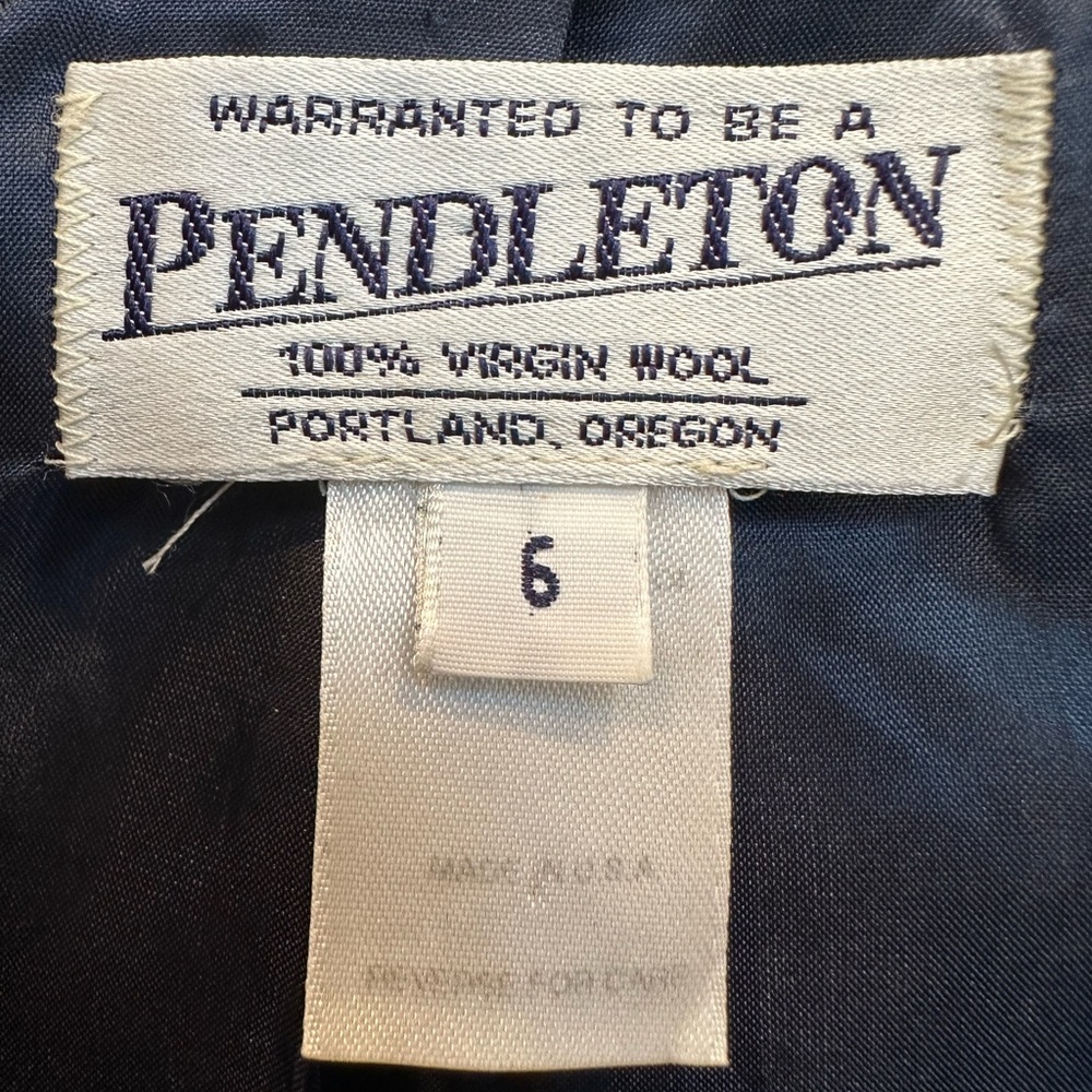 Vintage Pendleton 100% Wool Zip Up Charcoal Gray Tweed Herringbone Jacket Size 6 - Picture 9 of 11